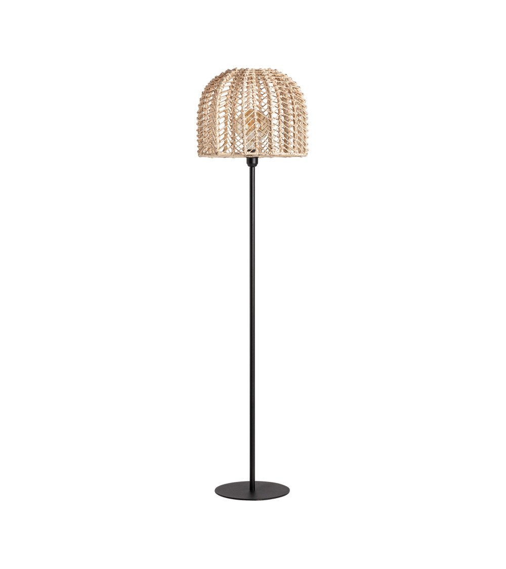 Lámpara de pie plissé rattan
