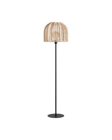 Lámpara de pie plissé rattan